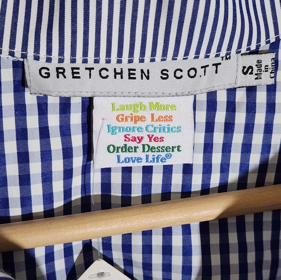 Gretchen Scott Blue and White Checkered Shirt - Picture 6 of 6